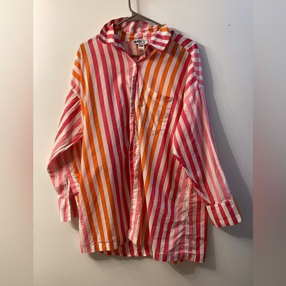 Beach Riot Alexa Top Sunset Stripes Multicolor Pink Orange Bikini Swimwear - Picture 4 of 13